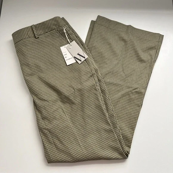Worthington Women's Plaid Flare Leg Career Pants Size 16 NWT Micro Houndstooth - Picture 1 of 6